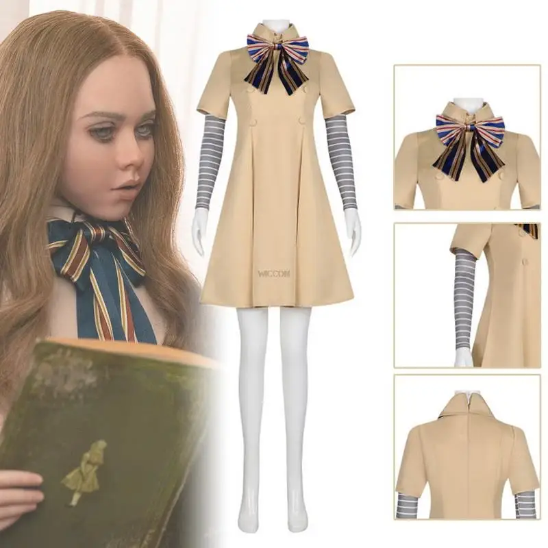 

M3gan Cosplay Costume Megan Dress Ai Doll Robots Skirt Top Socks Horrible Movie M3gan Child Cosplay Dress Outfit For Girls