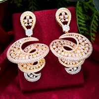 missvikki luxury rotating gorgeous exclusive design pendant earrings for noble women bridal wedding boucle doreille femme 2022