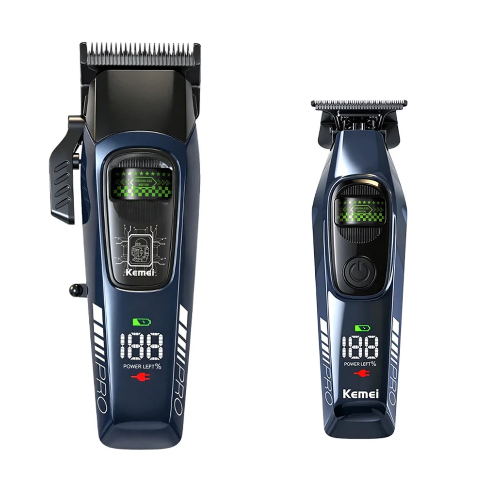 Фото Триммер Kemei 2381 машинка для стрижки волос Barber 2384 профессиональные машинки для стрижки и триммеры 10000 об/мин, высокое качество набор №1