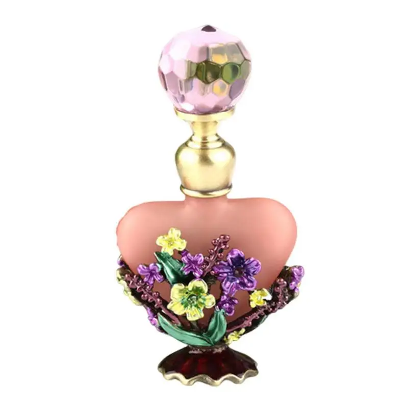 

Perfume Bottles Empty Vintage Flower Glass Vintage Enameled Refillable Bottle For Vanity Decor Vanity Decor Romantic Gift For