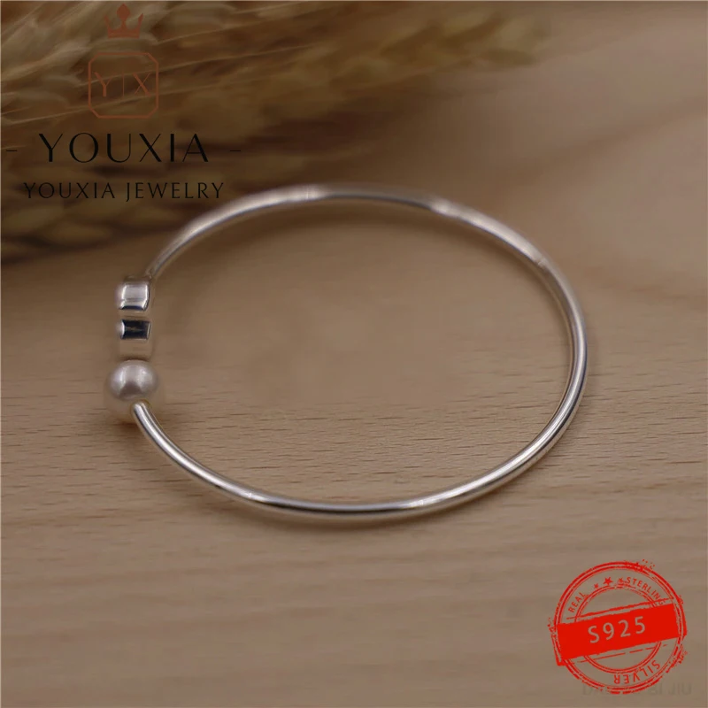 Own Best Selling Brand Fashion S925 Silver Pearl Open Bracelet Multifunctional Holiday Gift Couple Personality Jewelry