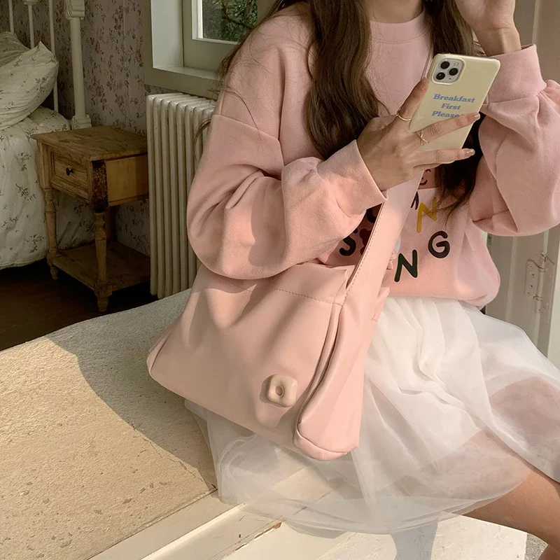 Милые розовые сумки на плечо для женщин дамские сумочки из мягкой искусственной