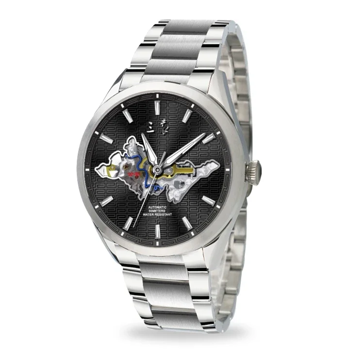 SanYuan новые роскошные автоматические механические часы из нержавеющей стали для