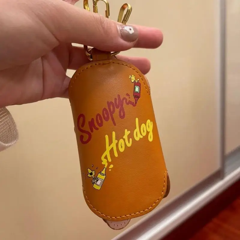 Анимационные фильмы Snoopy Kawaii аниме Miniso сумка для ключей из ПУ мини Компактная и
