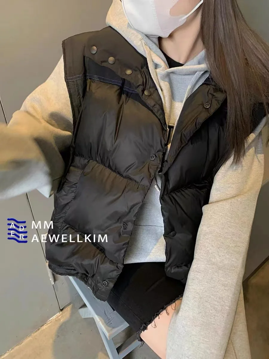 Ader error down vest women's autumn and winter new Korean design loose stand collar sleeveless bread coat coat