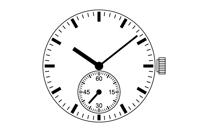 Механизм VL57 VL57B Малая секундная серия с 2 стрелками MUSCLE MOVEMENT 6 стрелка Размер: 13 1/2