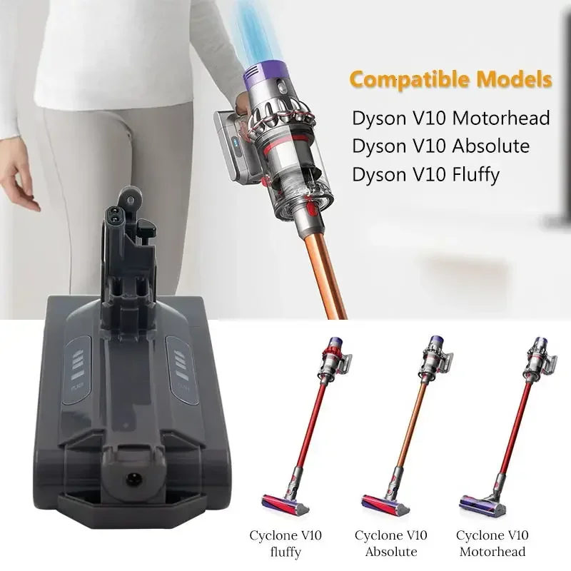 Фото Литиевые аккумуляторы 100%, 25,2 в, 12800 мАч, для аспиратора Dyson cyclone V10 absolu SV12 V10 duveteux №2