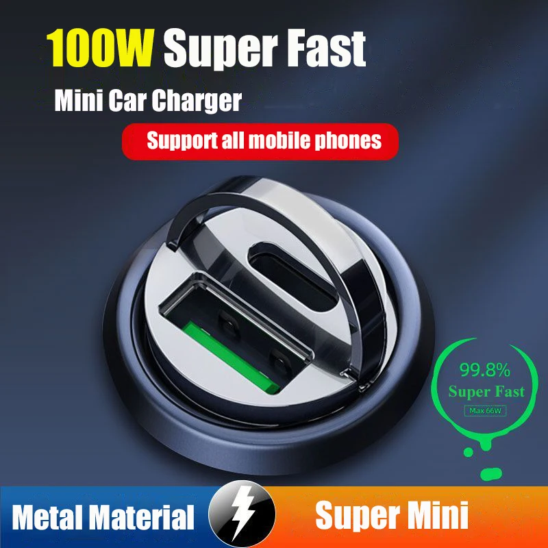 

Автомобильное зарядное устройство Mini USB C для iPhone 14 Pro Max 13 12 11 8 iPad, металлический адаптер PD для быстрой зарядки, Type C для Huawei, Samsung, Xiaomi