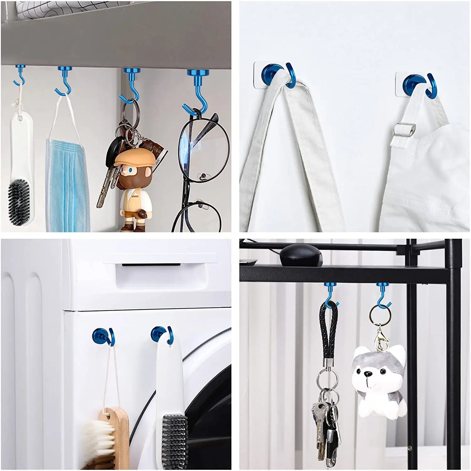 

Magnetic Hook Strong Hook Magnet Bracket Wall Suction Hook Bracket Support Hardware Magnetic Tool Multicolor imán gancho Blue