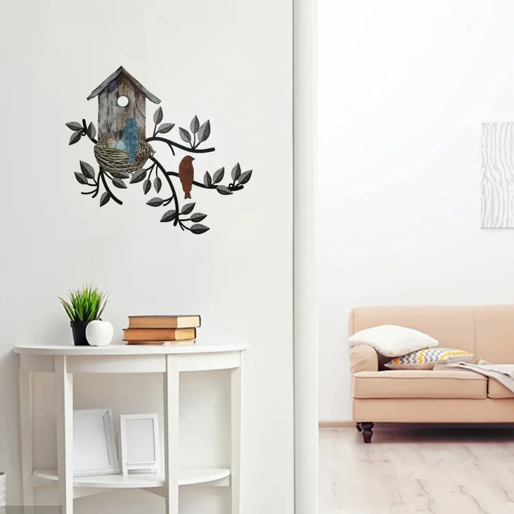 Металлическое Художественное Украшение На Стену Дерева С Скворечником Железные