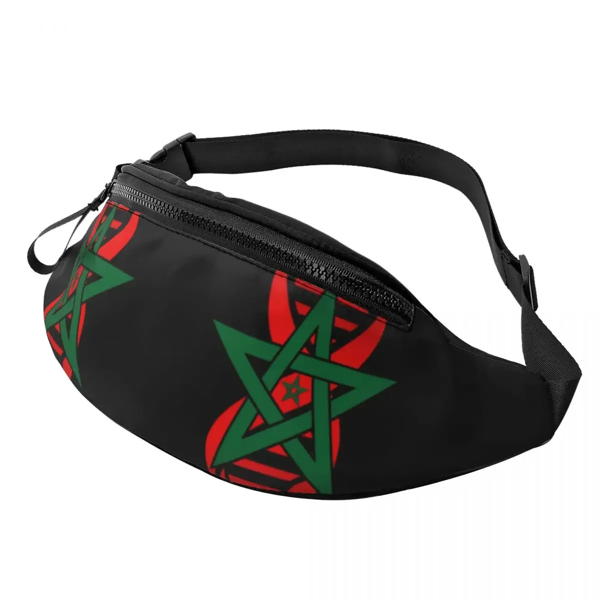 

Fashion My DNA Is Moroccan Roots Fanny Pack Men Women Morocco Flag Pride Crossbody Waist Bag for Hiking Phone Money Pouch