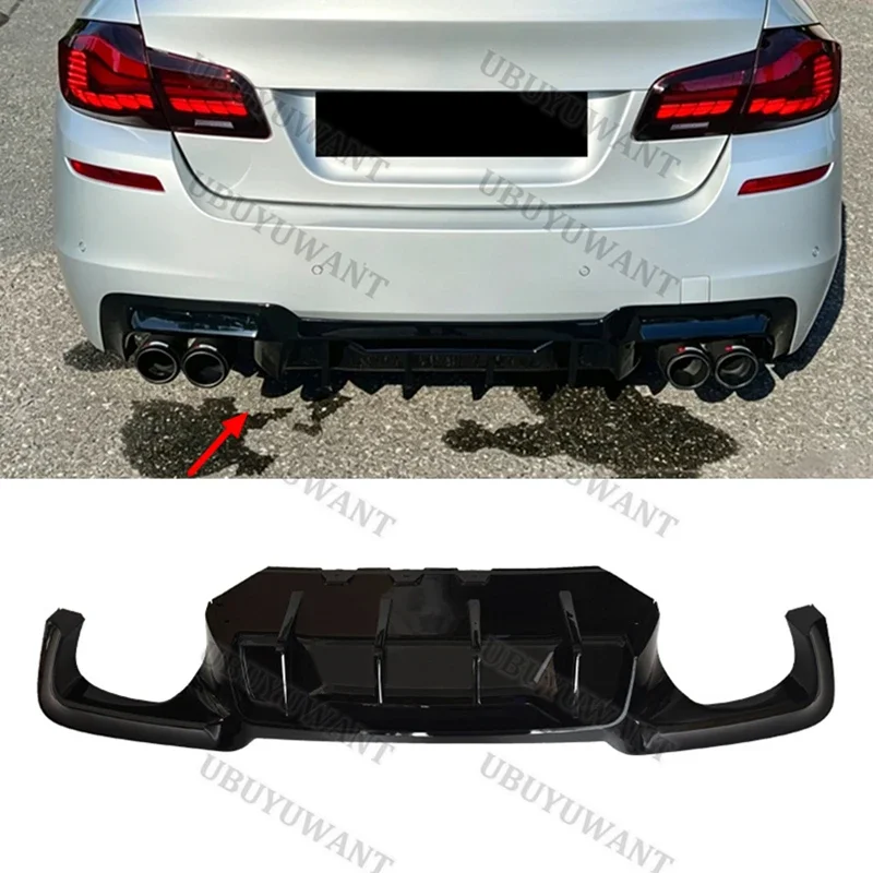 Фото Для BMW F10 F11 M-Tech Sport 2011-2016: Модифицированный черный задний спойлер-диффузор (сплиттер) для автомобиля №2
