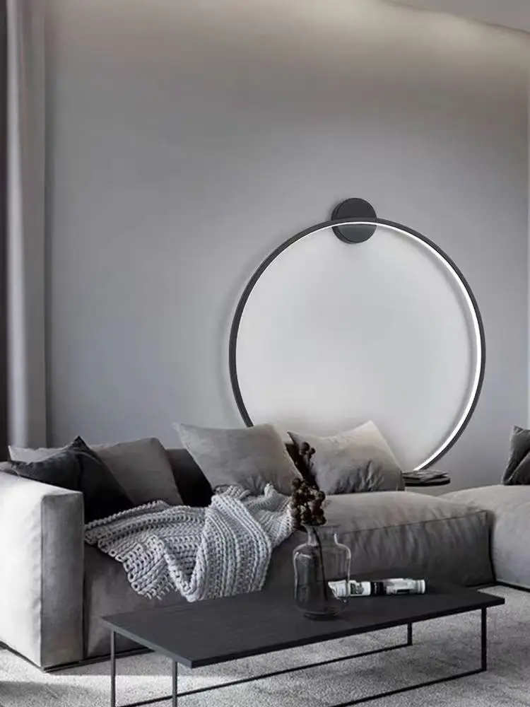 Фото Скандинавские настенные светодиодные светильники Nordic Luxury-lite Golden Ambiance Circle из железа, креативные светильники для гостиной, декоративные люстры для дома №1