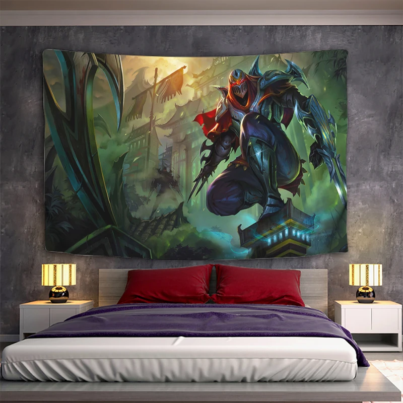 

League of Legends Anime Tapestry Wall Hanging Decoration Home Decor Living Room Decors Aesthetic Art Mural Tapestries Kawaii the