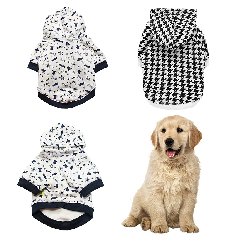 

Dog Hoodie Warm Dog Clothes Two-legged Printing Soft Dogs Coat 2022 Jacket Yorkie Chihuahua French Bulldog Outfit Ropa Perro