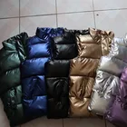 Женский Осенний глянцевый яркий жилет размера плюс 2021, Зимний Теплый Новый корейский пуховик, куртка без рукавов 3XL,4XL, черный, синий