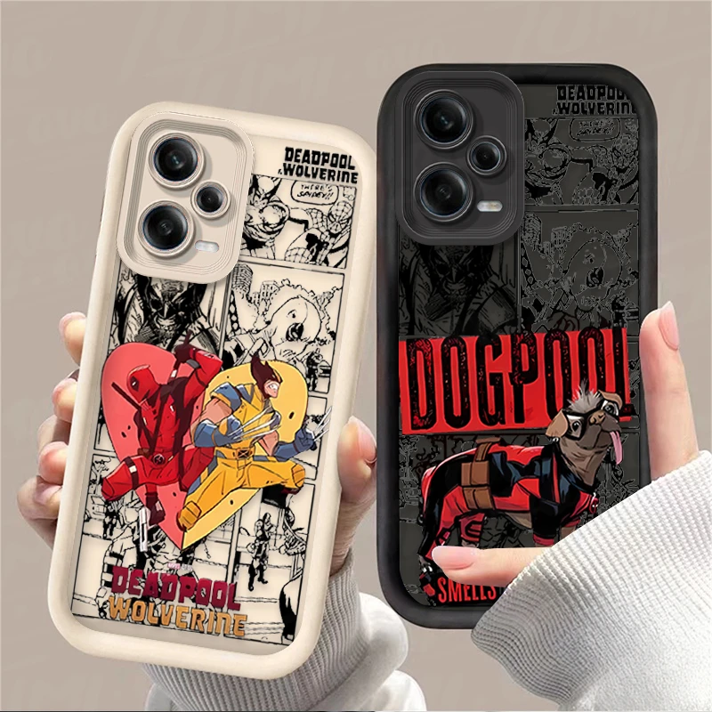 Мягкий чехол из ТПУ с изображением Росомаха и Дэдпула Marvel для Xiaomi Redmi Note 13 12 11 Pro Plus