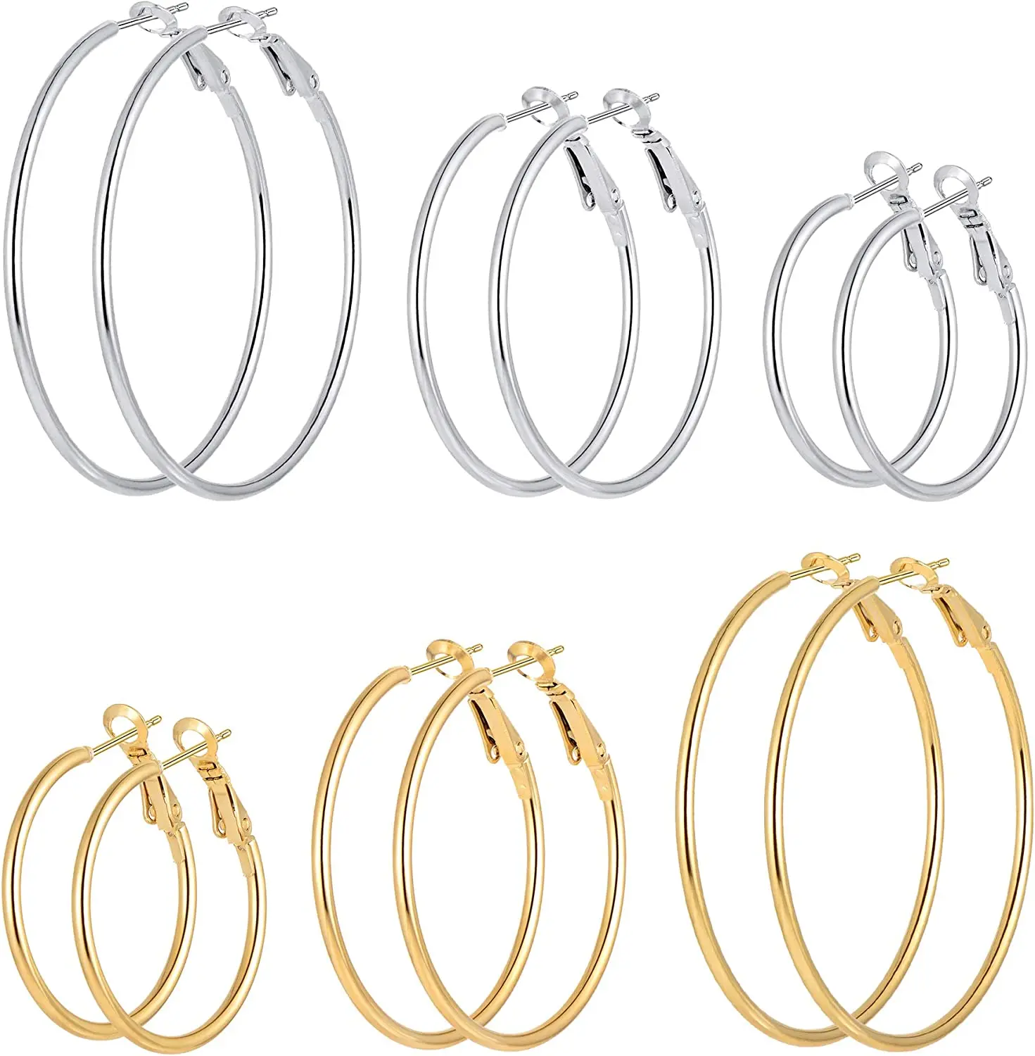 

High Sense Stainless Steel Exaggerated Big Hoop Earrings for Women Simple Retro Female Titanium Steel Circle Earring Wholesale