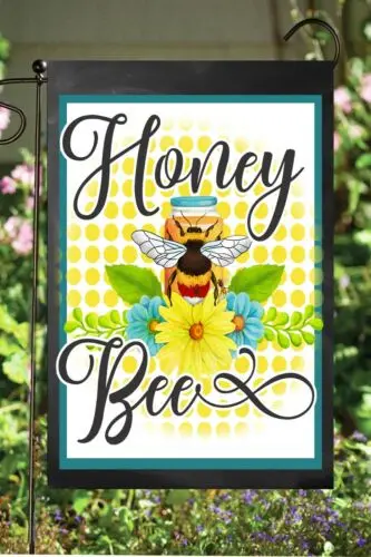 Садовый флаг Honey Bee... Двустороннее качество
