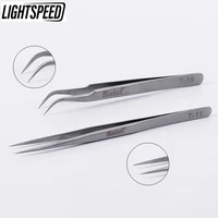 kaisi 2pcs stainless steel tweezers curved straight eyelash tweezers for eyelash extensions