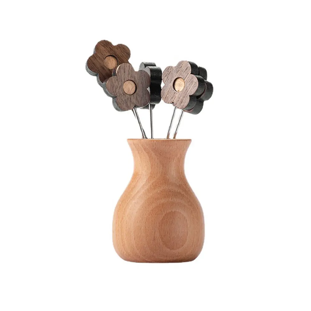 

Wooden Fruit Forks Home Kitchen Cutlery Accessories Buffet Table Forks Dessert Foods Dessert Forks Tabletop Decoration Craft