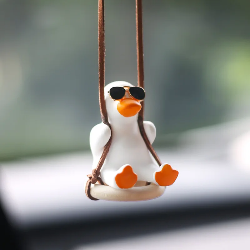 

Lovely Creative Hand-Made New Swing Duck Car Pendant Car Pendant Car Rearview Mirror Pendant