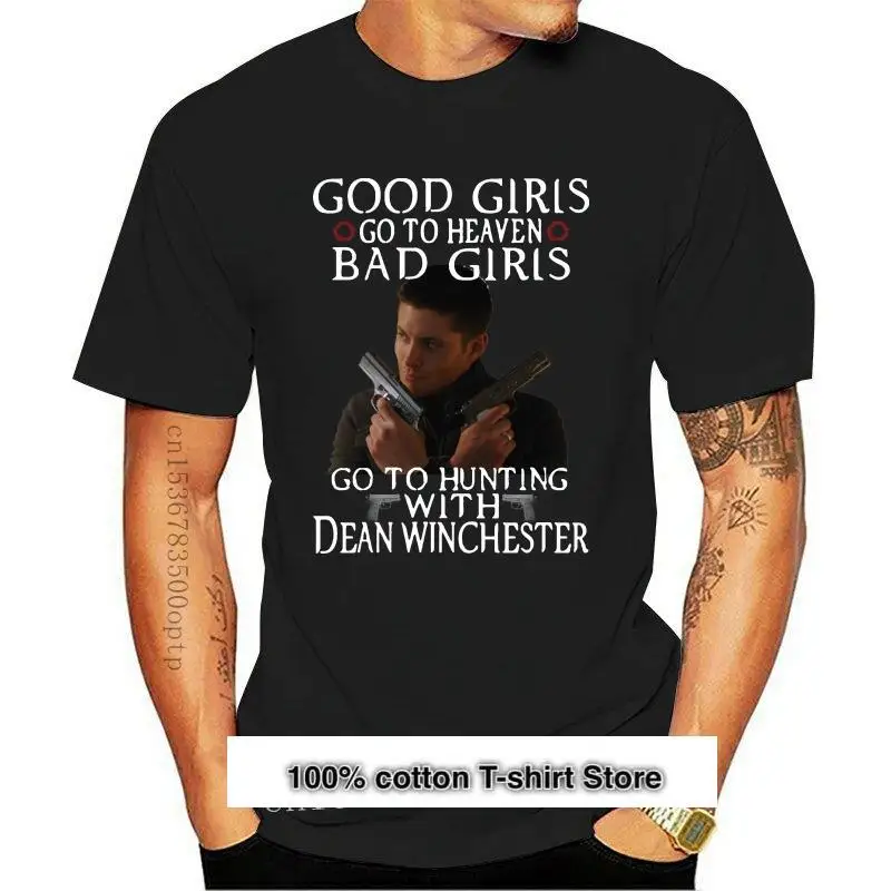 

Camiseta negra de Supernatural para Girls Чехлы, ropa para ir a caзар с Дином Winchester, nueva