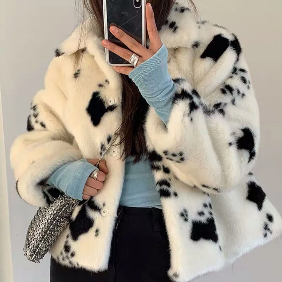 New Winter Women's Faux Fur Coat Oversized Warm Coats Parkas Thickened Long Faux Fur Jacket Loose Fashion Faux Mink Fur Coat