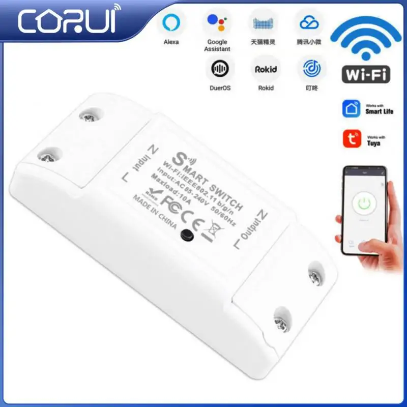 

Модуль смарт-выключателя CORUI Tuya с Wi-Fi, 10 А, таймер, беспроводные переключатели дистанционного управления, автоматизация умного дома, работае...