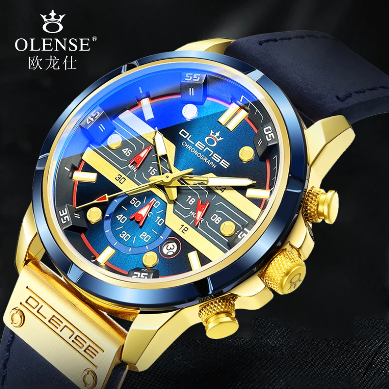 

2022 Luxury Men Water Resistant Luminous Quartz Wristwatches Sports Male Clocks Leather Strap Quartz Watch