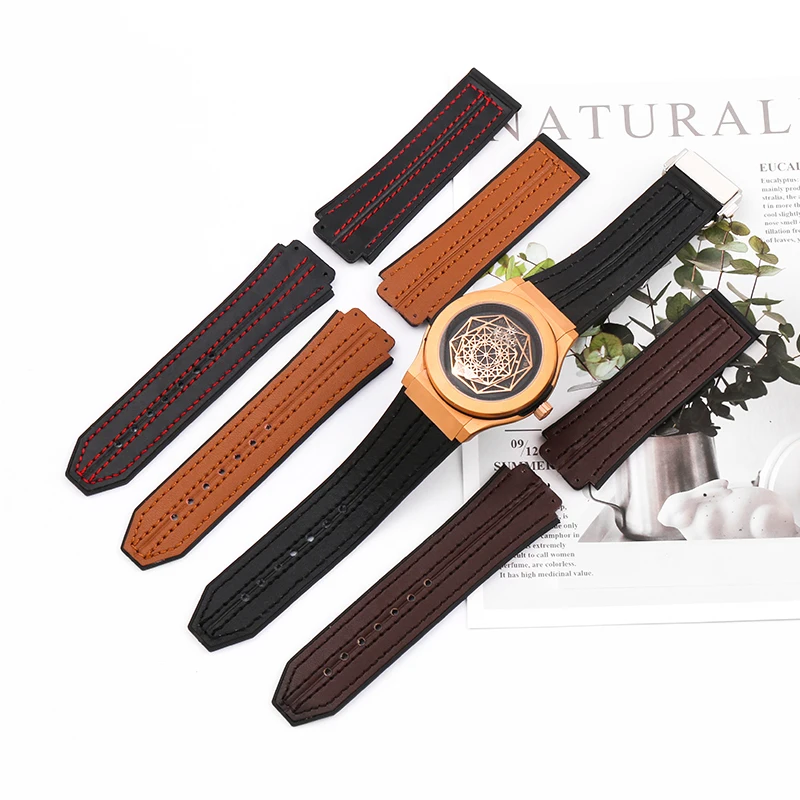 Watch accessories for HUBLOT Hublot Big Bang Series Stick skin outdoor sports silicone strap 25*19 unisex