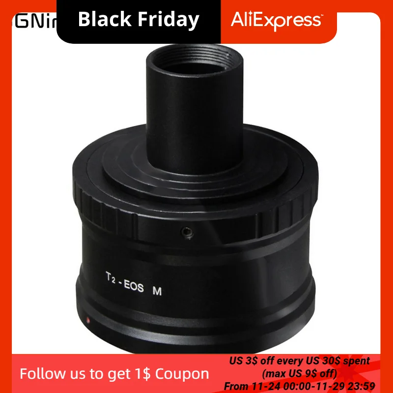 

Переходное кольцо BGNing 23,2 мм, 3,5-дюймовое T-образное кольцо для микроскопа, Крепление объектива для Olympus M4/3 для беззеркальной камеры Canon EOSM /Sony ...