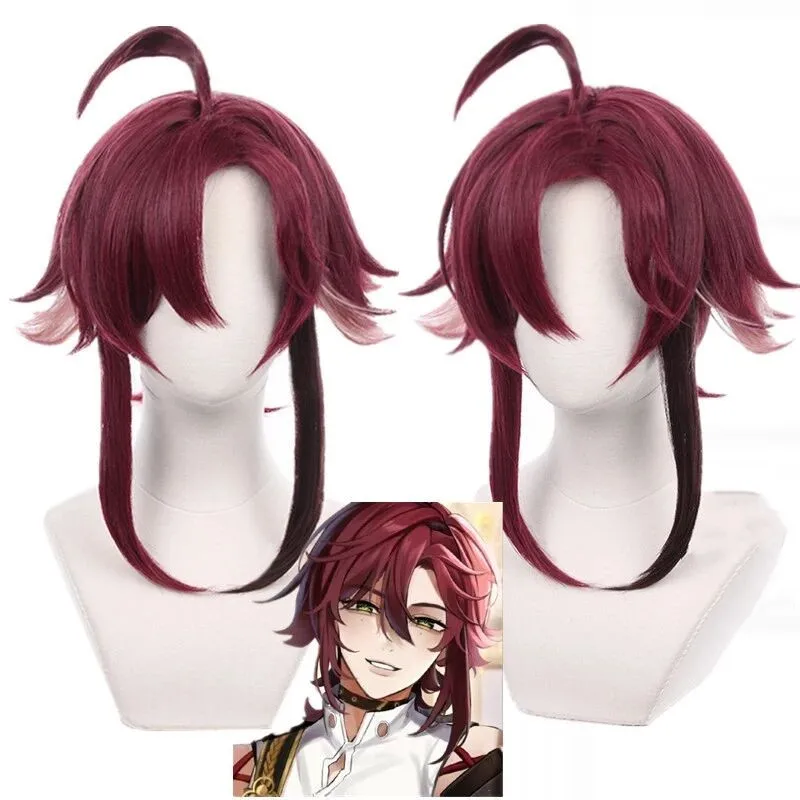 

Shikanoin Heizou 55cm Long Cosplay Wig Game Genshin Impact Cosplay Gradient Heat Resistant Synthetic Hair Party Wigs + Wig Cap