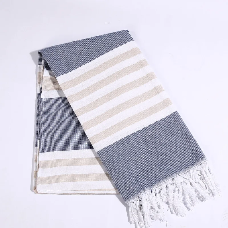 

Turkish Tassel Towel 100% Striped Adult Beach Blanket Spa Hammam Shawl Hotel Tassel Tippet Scarves 100x180cm