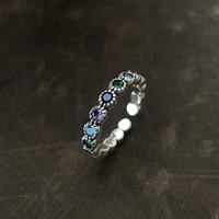 tulx adjustable rhinestone ring women vintage silver color korean fashion wedding ring shiny zircon exquisite jewelry female