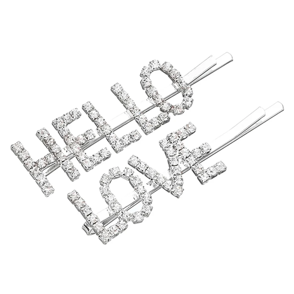 

Hairpin Clip Accessories Womens Barrettes Hair Hair Clips Words Rhinestone Barrettes Women Flower Rhinestone Bride Hair Clip