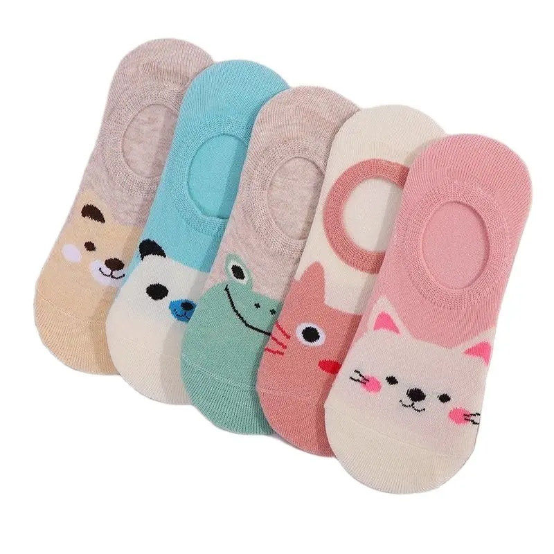 5 Pairs Cute Harajuku Women's Socks Set Cartoon Print Animal Panda Cat Pattern Meias Lolita Cotton Socks For Girls Autumn Sokken