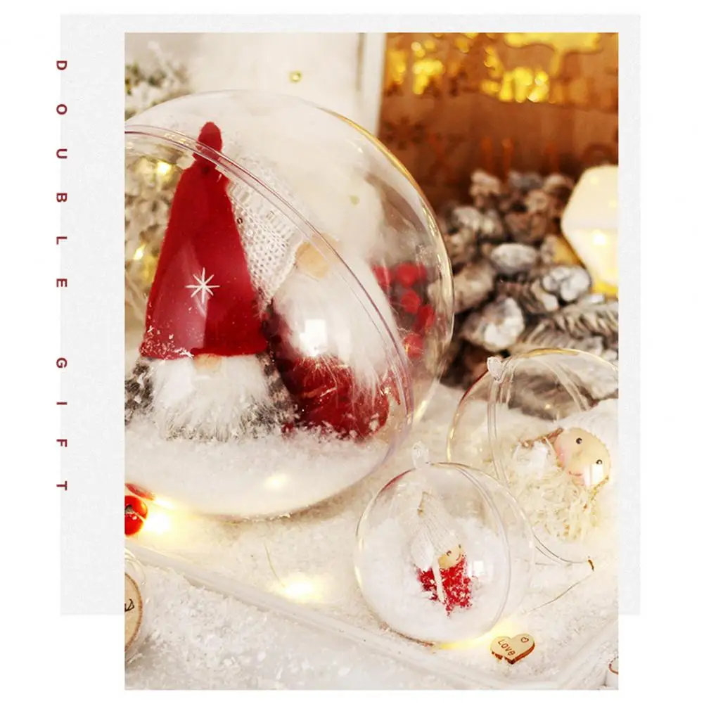 

Fillable Christmas Balls Multifunctional Candy Box Transparent Christmas Ball Decoration for Parties Weddings Birthdays Plastic