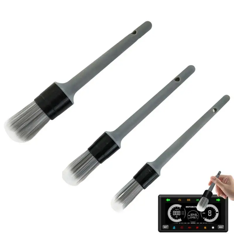 

Car Cleaning Brush Interior 3pcs Ultra Soft Detailing Brush Durable PP Handle Automotive Detail Brushes For Cleaning Wheels