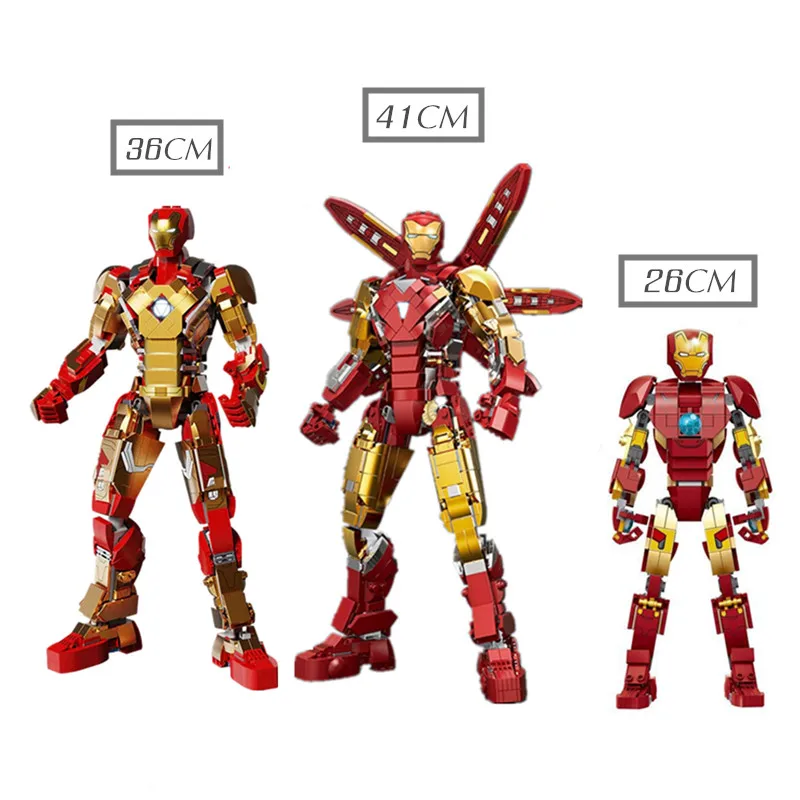

Disney MK85 MK42 MK43 IRONMAN Marvel Avengers Figure Toy Iron Man Movie Model Building Blocks Bricks Kid Gift Boys Set