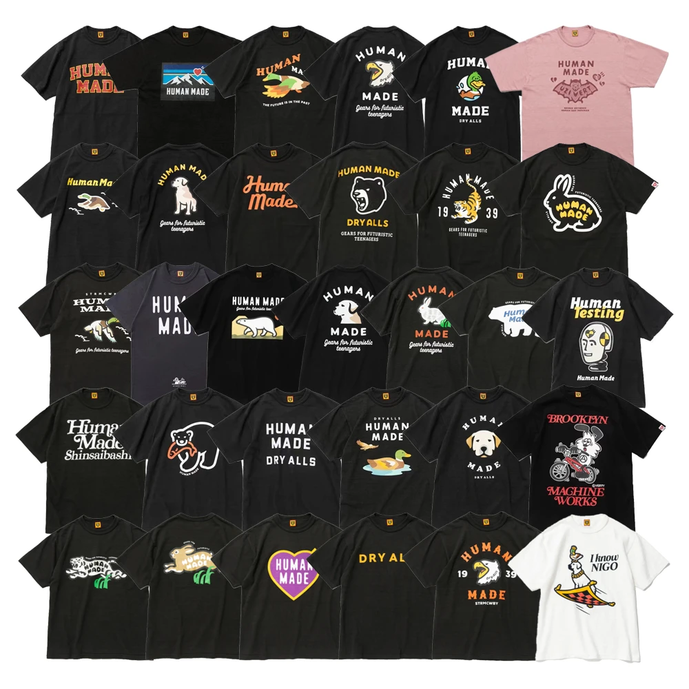 

Women Fashion Kanye West Superior Quality Human Made Duck Polar Bear Japanese Harajuku Summer Slub Tee T Shirt Tops for Men