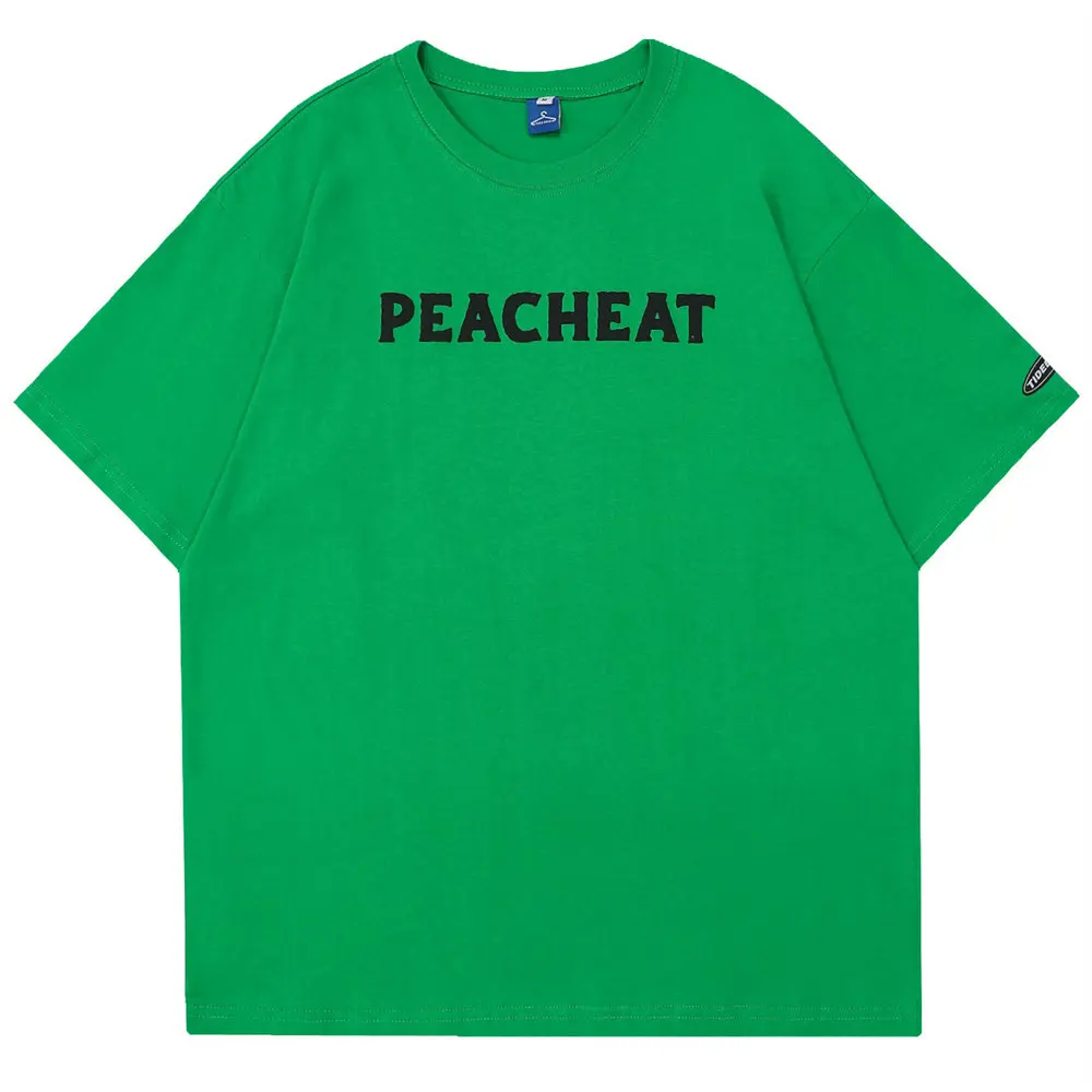 Футболка мужская оверсайз с круглым вырезом хлопковая тенниска винтажным