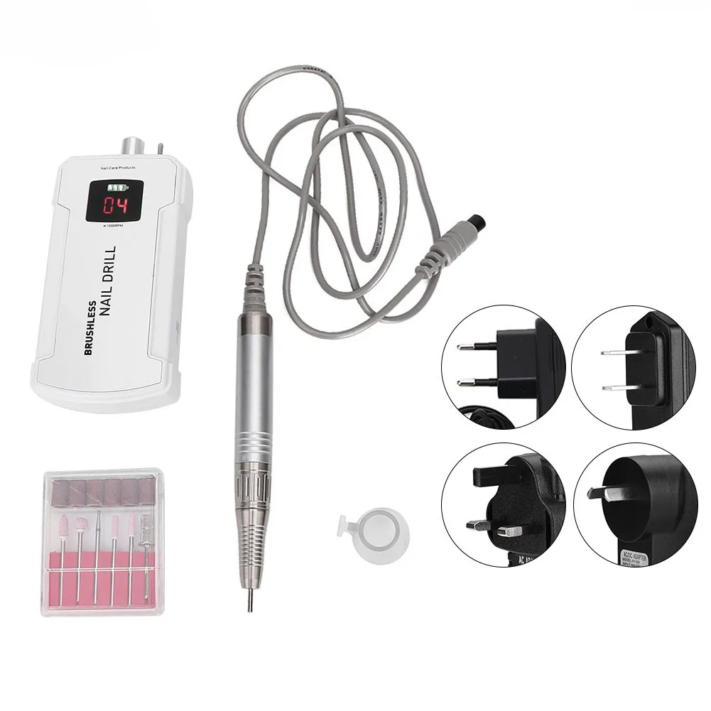 35000RPM Portable Nail Drill Machine Electric Nail Grinding Buffing Polisher Manicure Tool White