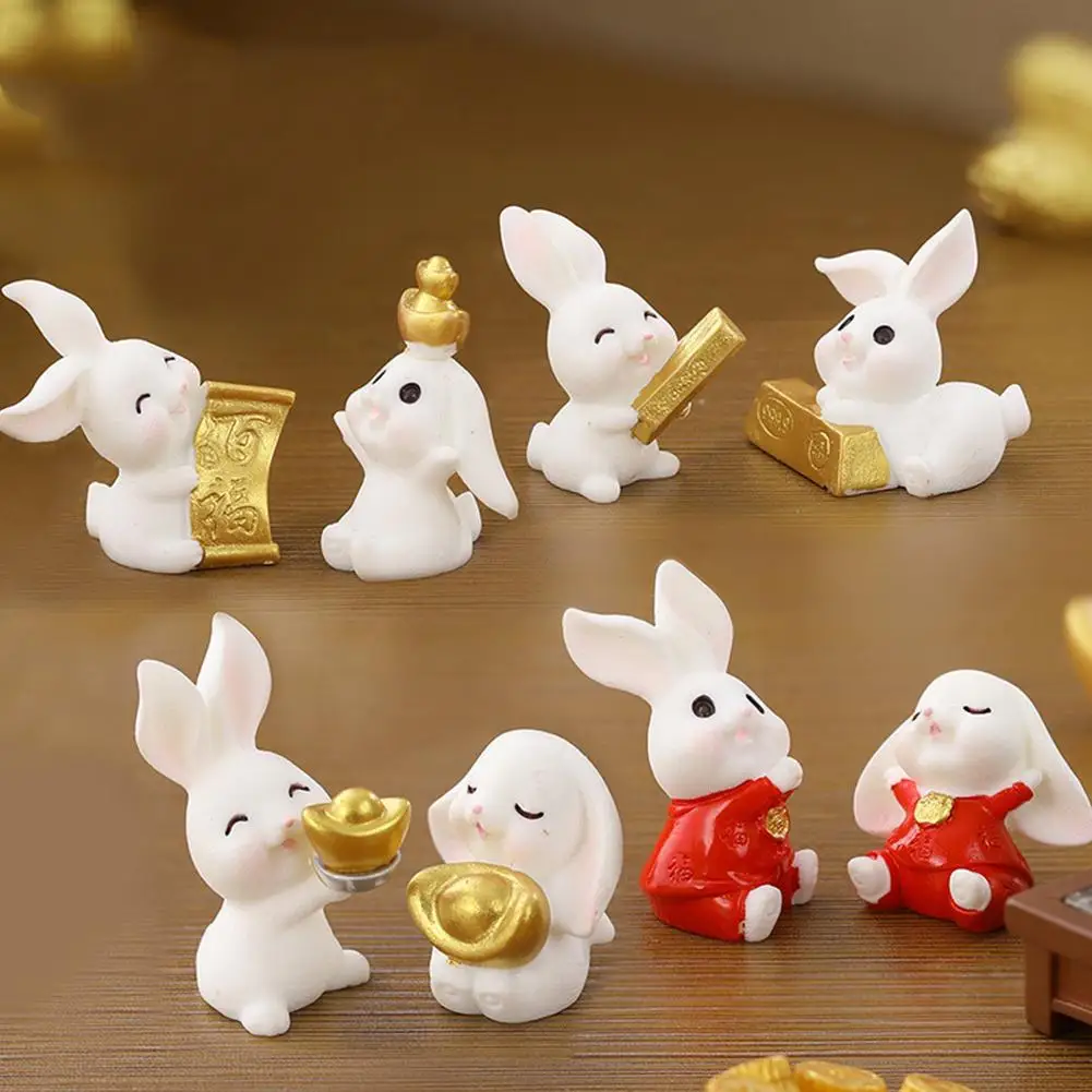 

Cute Bunny Decor Resin Desktop Decoration 2023 Chinese Gifts New Holiday Year Decoration Gift G1u5