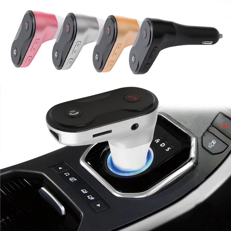 

Wireless FM Transmitter Modulator Bluetooth Car Kit G7 Charger upgrade to C8 AUX Hands Free Music Mini MP3 Player Car Styling