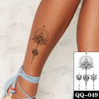 vatican flower temporary tattoo sticker black meniscus necklace totem fake tatto waterproof tatoo leg belly small size for women