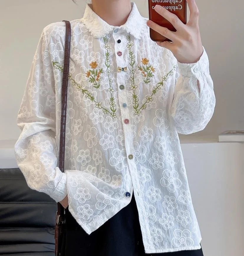 

Блузка женская с воротником «Питер Пэн», 100% хлопок