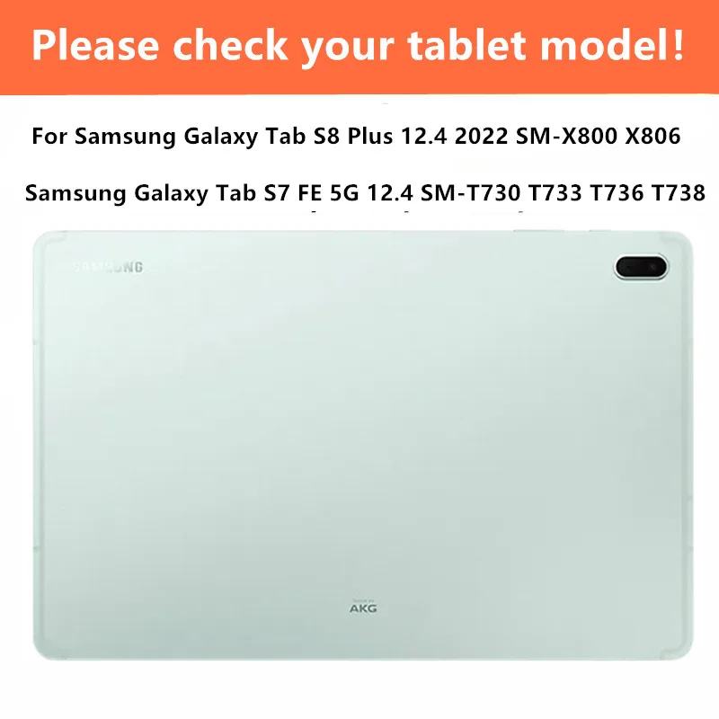 Чехол-подставка для Samsung Galaxy Tab S8 Plus 12 4 дюйма 2022 телефона S7Fe T730 T735 T736 T733 S7 T970 T975 T976
