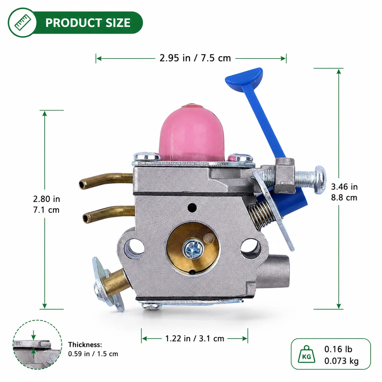 Комплект карбюратора и свечей зажигания для триммеров Jonsered BC2128, CC2128, GC2128, GC2128C, GT2128, Craftsman 358792030, 358792031, C1Q-W40A (art.: 3920db12bf70d) - 3920db12bf70d