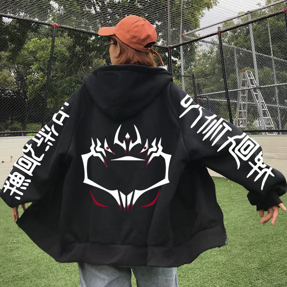 

Kaisen Coat Zipper Hoodie Sweatshirts Men Women Loog Sleeve Cool Ryomen Sukuna Casual Hoodie